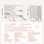 VEVOR Folding Sewing Table, Multi-Purpose Sewing Machine Table with Wheels, Shelves, Storage Compartments, Wooden Pegs, and Magnetic Doors, Sewing Machine White (1170 x 400 x 778 mm)