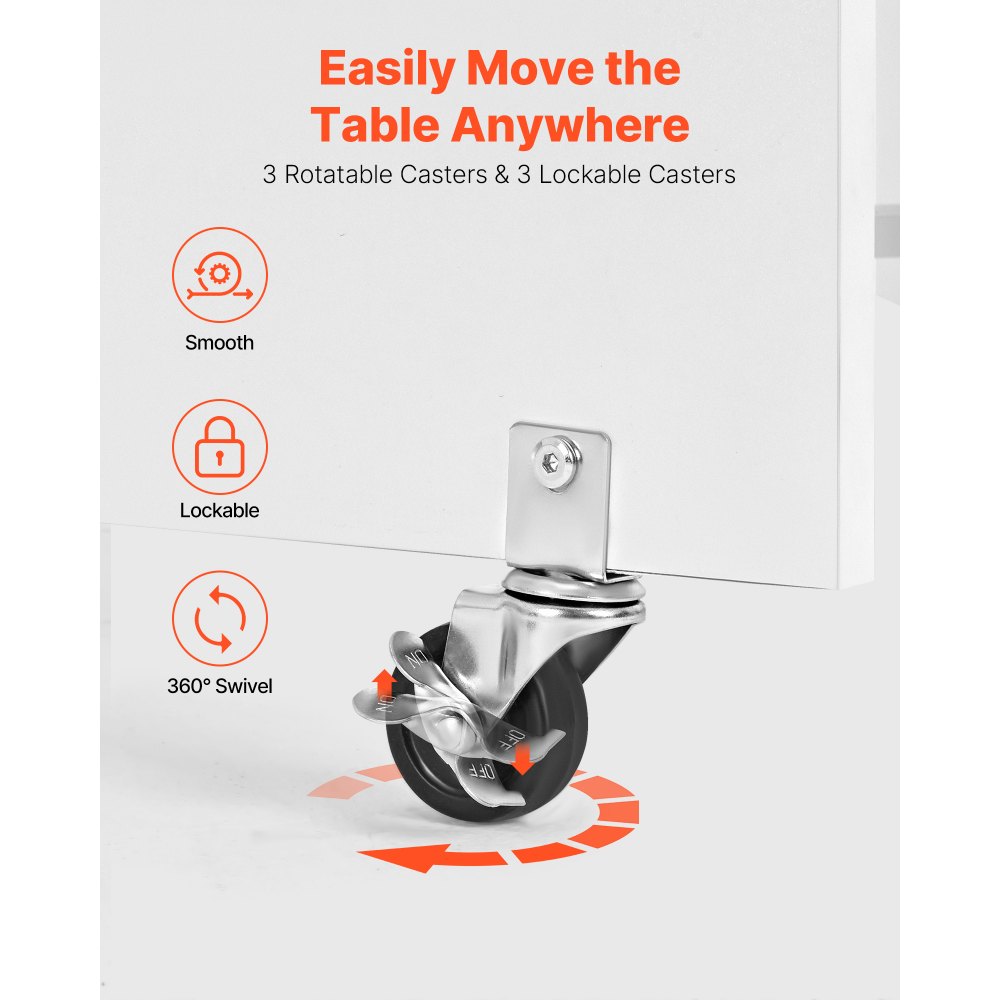 VEVOR Tavolo da Cucito Pieghevole Tavolo Multiuso per Macchina da Cucire con Mobiletto Design Compatto, Porta Magnetica, Postazione per Lavori Artigianali e Scrivania per Casa, Bianco