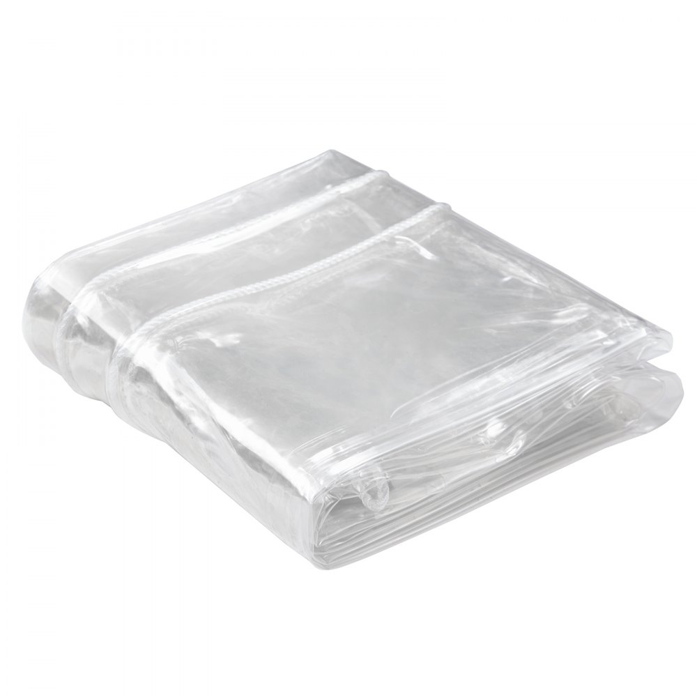 VEVOR Telone Impermeabile Trasparente in PVC Esterno 3 x 4 m Garage, Officina, Giardino, Cortile, Telone Copritutto Occhiellato 5,1 kg, Telone Impermeabile per Auto Barche Uso Esterno con Occhielli