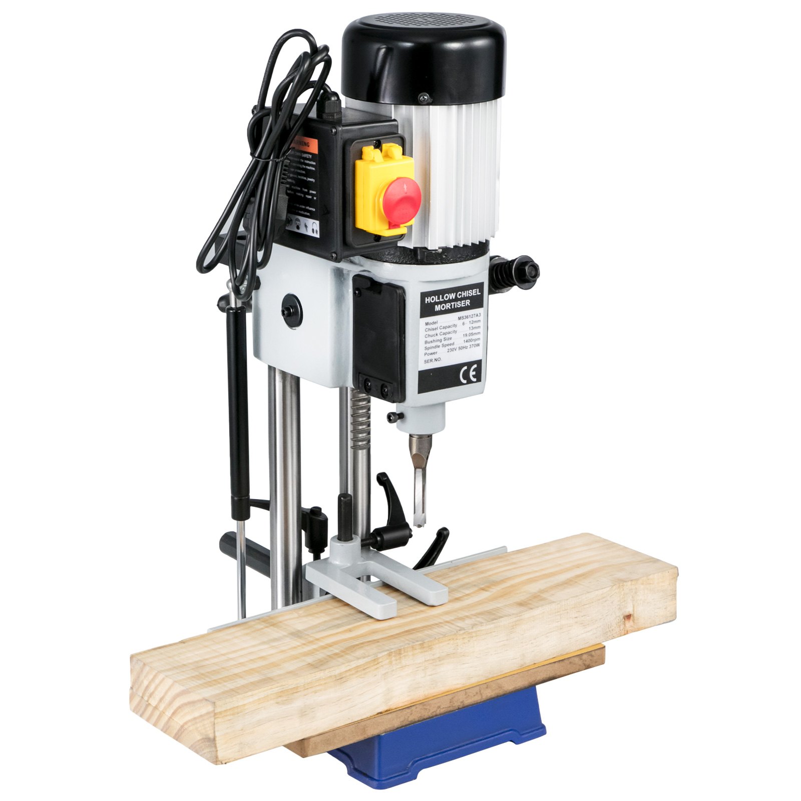 VEVOR Mortasatrice MS36127A3 Macchina a Scalpello Cava a Mortasa per Lavorazione del Legno Mortasatrice da Banco 2800RPM Motore da 750W Forma Quadrato