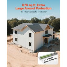 Telo Isolante per Casa VEVOR, 1370 x 45720 mm, Barriera al Vapore Spessa 0,13 mm, Telo in Plastica Resistente per la protezione Antistrappo, Barriera al Vapore per Edilizia Residenziale, Bianco