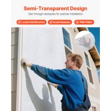 Telo Isolante per Casa VEVOR, 1370 x 45720 mm, Barriera al Vapore Spessa 0,13 mm, Telo in Plastica Resistente per la protezione Antistrappo, Barriera al Vapore per Edilizia Residenziale, Bianco