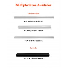 Telo Isolante per Casa VEVOR, 1370 x 45720 mm, Barriera al Vapore Spessa 0,13 mm, Telo in Plastica Resistente per la protezione Antistrappo, Barriera al Vapore per Edilizia Residenziale, Bianco