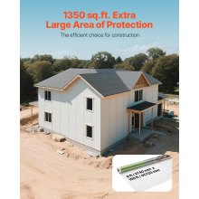 VEVOR Telo Isolante per Casa, 2740 x 45720 mm, Barriera al Vapore Spessa 0,13 mm, Telo in Plastica Resistente per Protezione Antistrappo, Barriera al Vapore per Edilizia Residenziale Bianco