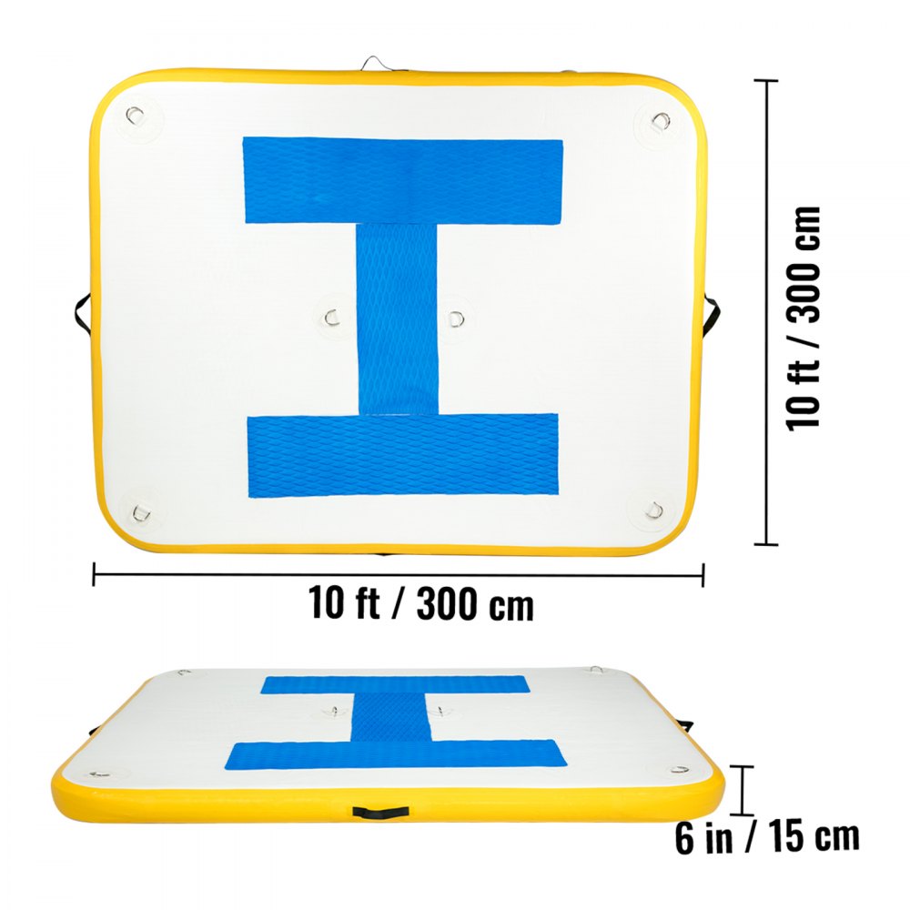 Vevor Piscina Gonfiabile Materasso Piattaforma 3mx3mx15cm Isola Gonfiabile Dock