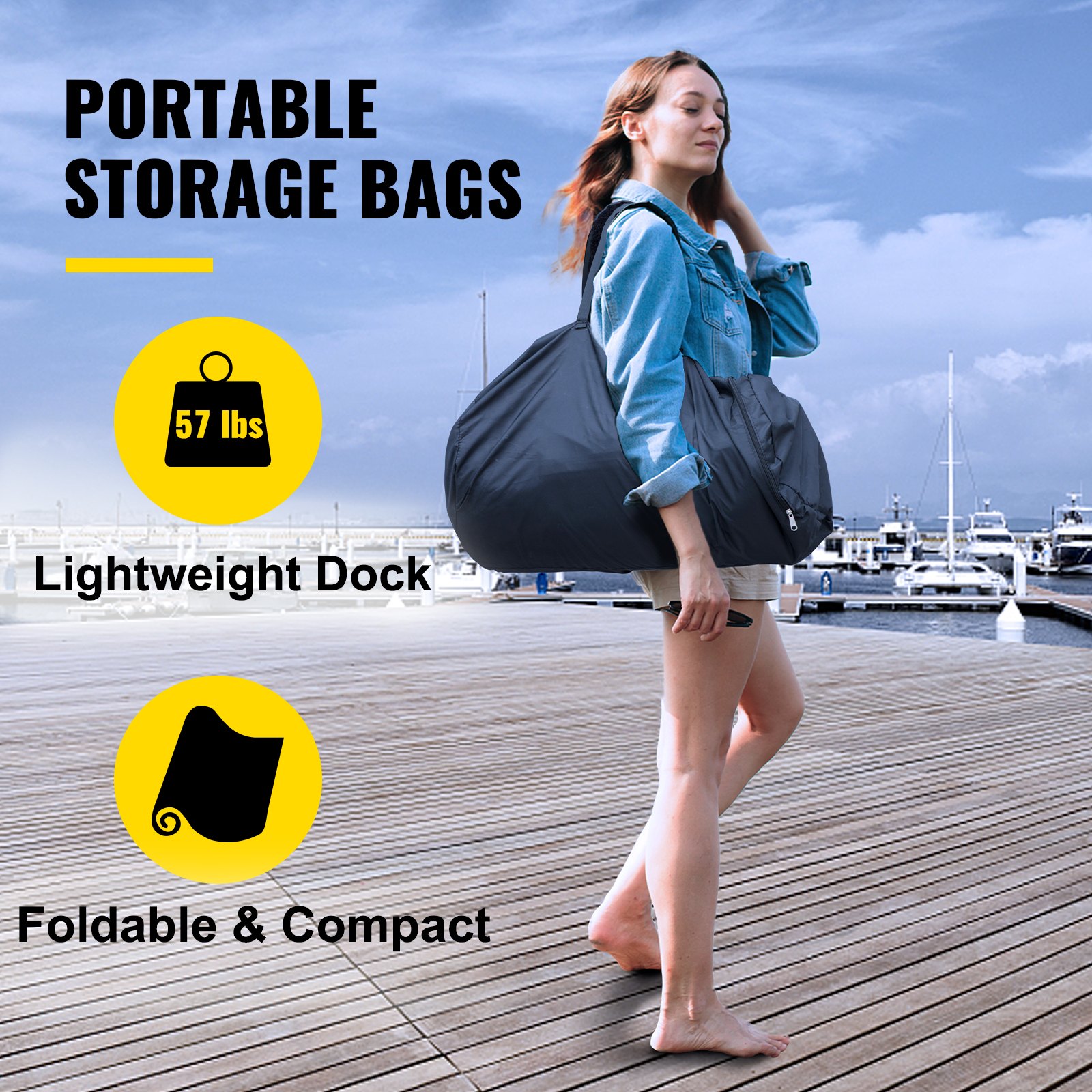 Vevor Piscina Gonfiabile Materasso Piattaforma 250x250x15cm Isolagonfiabile Dock