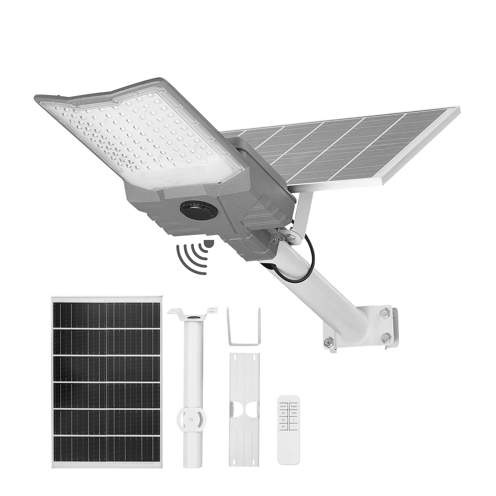 VEVOR Lampione Solare da Esterno 12000 W 900000 LM, Faretto Solare per Parcheggio Commerciale dal Tramonto all'Alba, Lampada di Sicurezza a LED di Tipo Split Uso Esterno per Cortile Vialetto