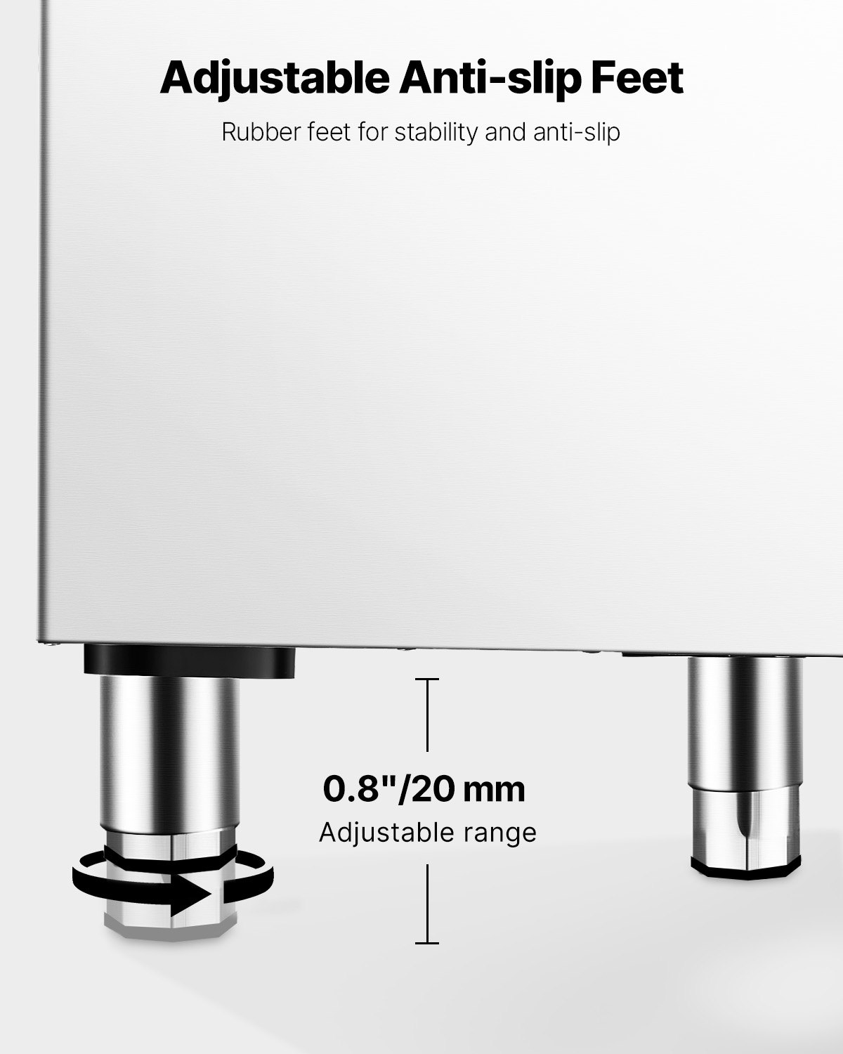 VEVOR Storage Container for Commercial Ice Makers, Ice Bin with 113.4 kg Capacity, Ice Storage Container with Filter & Non-Slip Rubber Feet, for Restaurants, Hotels, and Beverage Shops