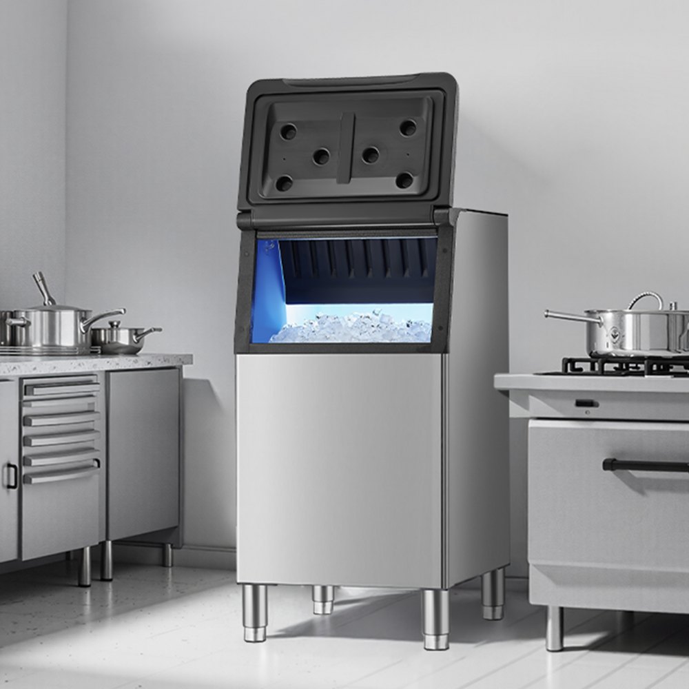 VEVOR Contenitore per Ghiaccio Commerciale, Capacità 136 kg Macchina per Ghiaccio Commerciale con Piedini in Gomma Antiscivolo Regolabili, Adatto per Ristoranti, Hotel e Negozi di Bevande