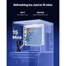 VEVOR Macchina per Ghiaccio Commerciale in Acciaio Inox 565 x 560 mm, Autopulente e Produzione Ghiaccio, Macchina per Cubetti di Ghiaccio Modulare per Ristoranti Solo Testa 181,4 kg / Giorno