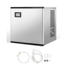 VEVOR Macchina per Ghiaccio Commerciale in Acciaio Inox 565 x 560 mm, Autopulente Produzione Programmata, Macchina per Cubetti di Ghiaccio Modulare per Ristoranti, Solo Testa, 226,7 kg/Giorno