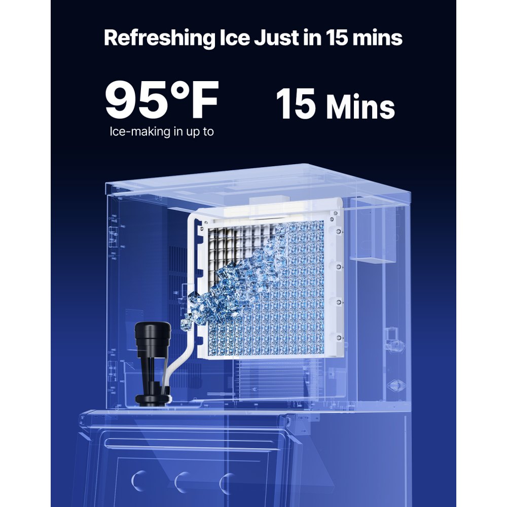 VEVOR Commercial Ice Maker Machine - Head, 249.5 kg/Day Stainless Steel Ice Machine with Self-Cleaning, Scheduled Ice-Making, Adjustable Thickness, Ideal for Restaurant Bar Cafe Hotel - Head Only