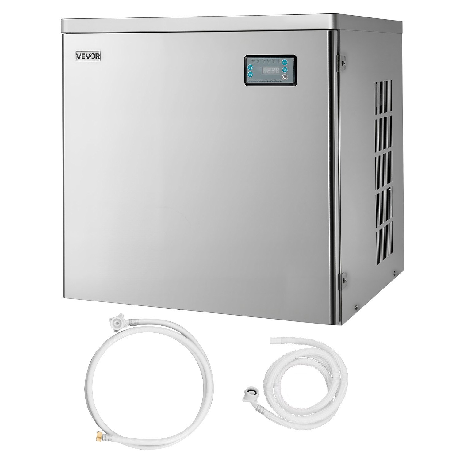 VEVOR Testa per Macchine per Cubetti di Ghiaccio Commerciali, in Acciaio Inox da 204 kg con Pannello di Controllo Intelligente, Autopulente, Spessore Regolabile, per Ristoranti, Bar, Solo Testa