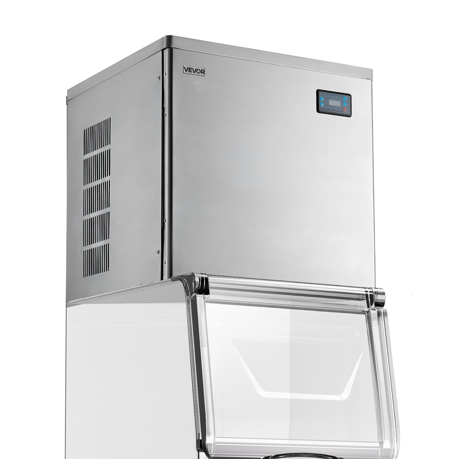 VEVOR Testa per Macchine per Cubetti di Ghiaccio Commerciali, in Acciaio Inox da 204 kg con Pannello di Controllo Intelligente, Autopulente, Spessore Regolabile, per Ristoranti, Bar, Solo Testa