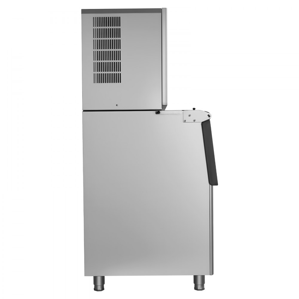 VEVOR Macchina per Ghiaccio Commerciale Capacità di Produzione 163kg/giorno Macchina con Contenitore per Cubetti di Ghiaccio Autopulente Schermo a Tocco Capienza 113kg, Bar Ristorante Hotel