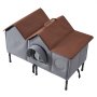 VEVOR Cuccia per Gatti Rialzata con Tappetino Riscaldante 35W Invernale, Uso Interno ed Esterno, Doppia Porta e Tenda Laterale, Impermeabile Resistente alle Intemperie, Animali Randagi e Domestici