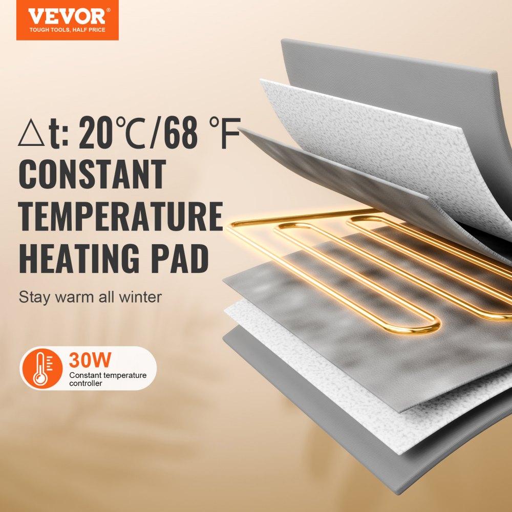 VEVOR Cuccia per Gatti Riscaldata 40-60℃ Rifugio per Gatti da Esterno con Temperatura Regolabile Rifugio per Gatti in Tessuto Oxford 600D con Cuscinetto Riscaldato 45x50 cm, Taglia Media, Verde