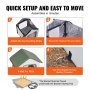 VEVOR Elevated Heated Cat House, Outdoor Kitty Shelter with Timer, 600D Oxford Cloth Foldable Cat Shelter with Heated Pad for Winter to Stay Warm and Cozy, Green (Small)