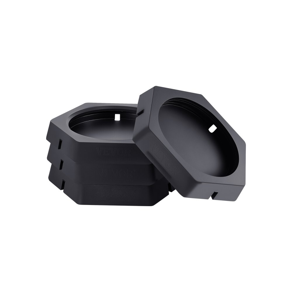 VEVOR Cuscinetti Livellanti Durevole, 4 Pezzi in Gomma Rimorchio, Ognuno con Capacità 2,3 T, Cuscinetto Stabilizzatore con Ampia Superficie Compatibilità del Piede di Supporto 254 mm