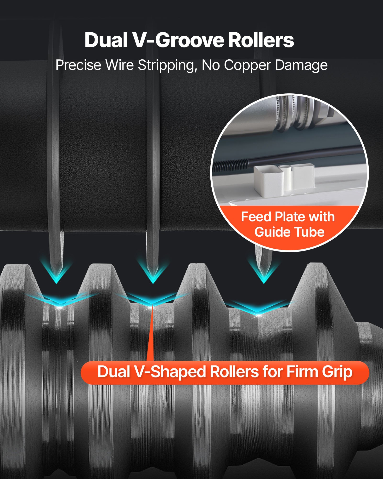 VEVOR Macchina Spellacavi Elettrica 370 W Diametro Fili tra 1,5-40 mm, Utensile Spellafili per Cavi in Rame a 11 Canali, Pulsante di Arresto, Macchina Spellacavi per Rottami di Rame