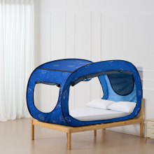 VEVOR Tenda da Letto Traspirante 2 Porte Oscurante Leggera Pali in Fibra 8,3 mm