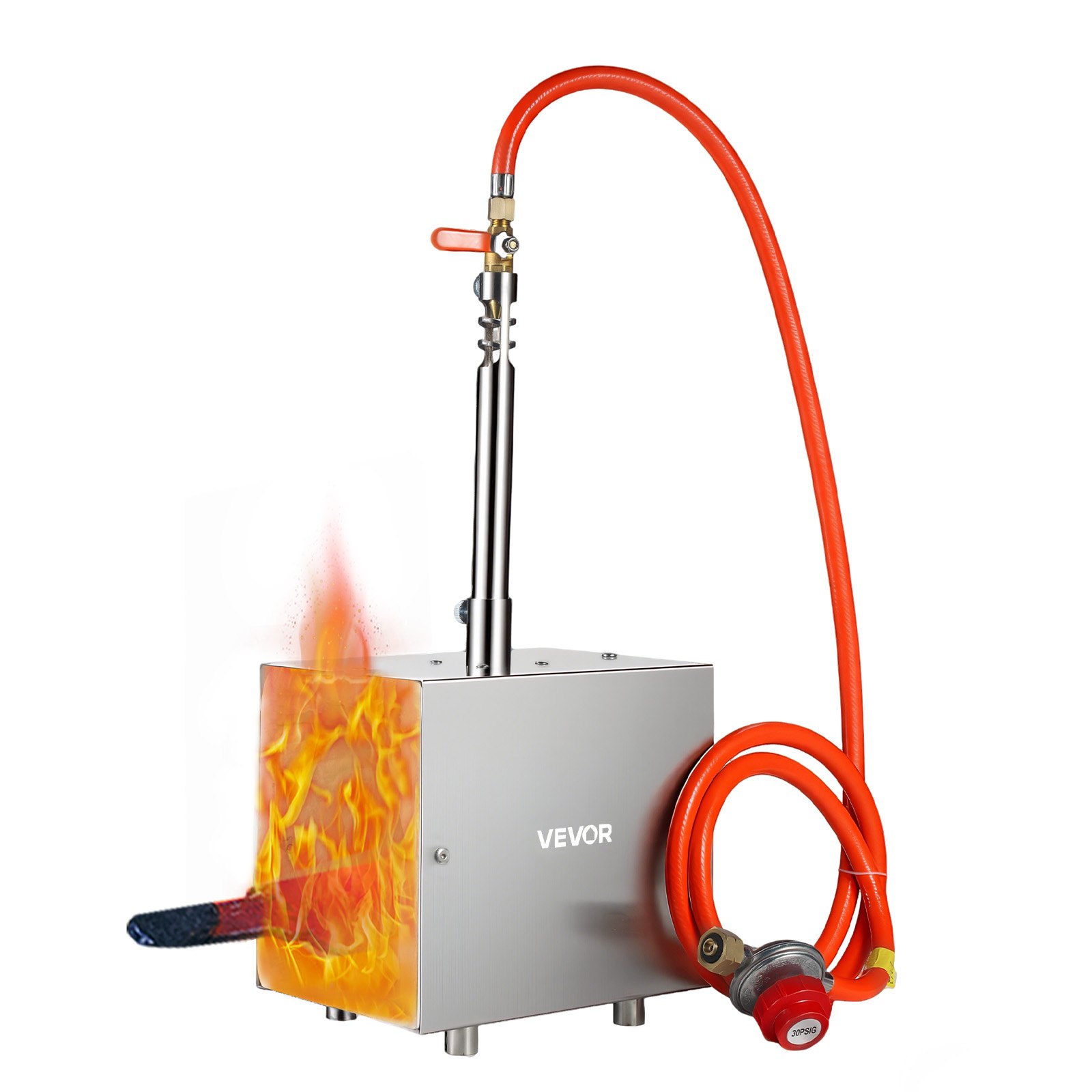 VEVOR Forgia a Propano Portatile 1 Bruciatore 1427℃ per Forgiatura dei Metalli, Attrezzature per Forgiatura a Gas in Acciaio Inox, Forma Quadrata, per Fabbri e Maniscalchi Lavorazione di Strumenti