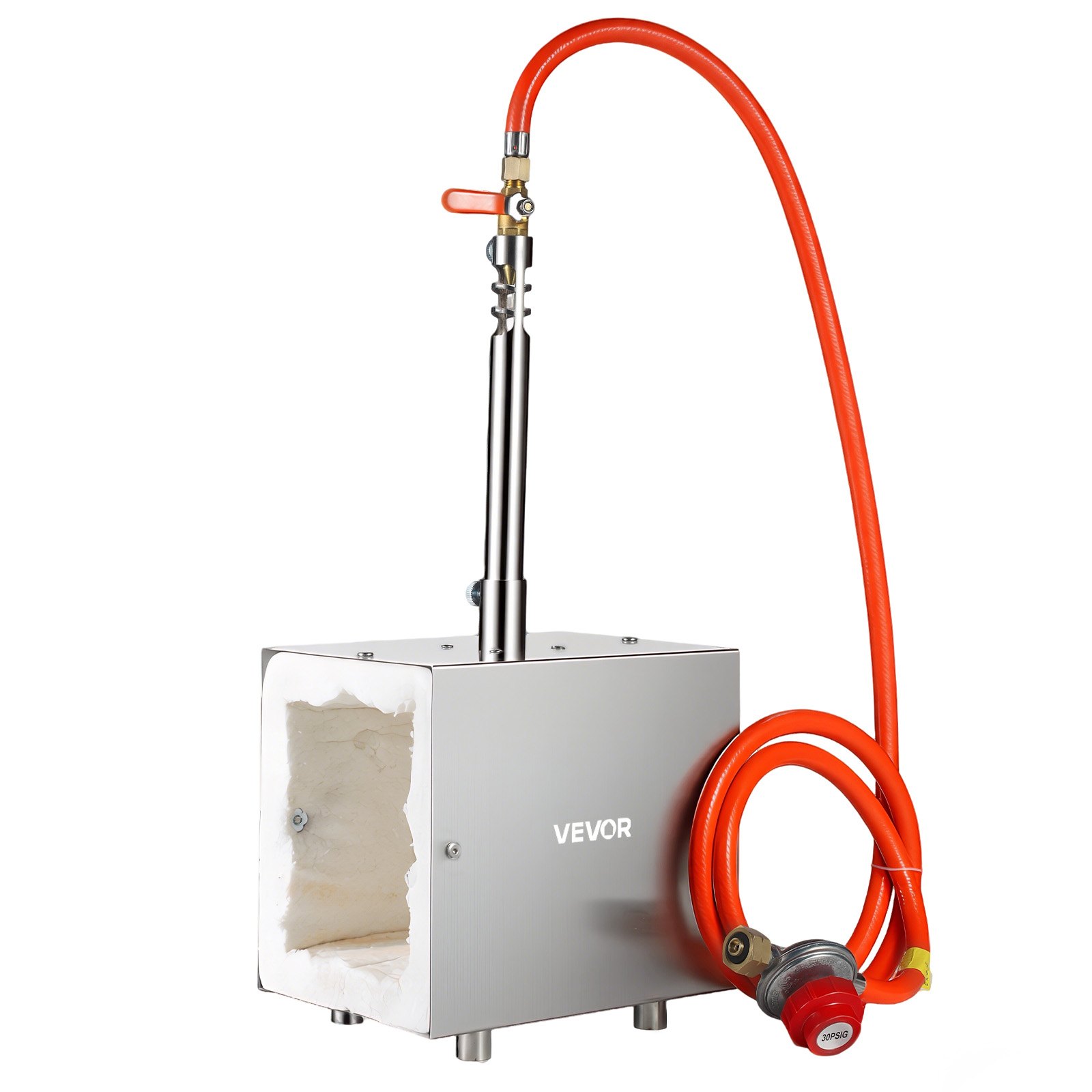 VEVOR Forgia a Propano Portatile 1 Bruciatore 1427℃ per Forgiatura dei Metalli, Attrezzature per Forgiatura a Gas in Acciaio Inox, Forma Quadrata, per Fabbri e Maniscalchi Lavorazione di Strumenti