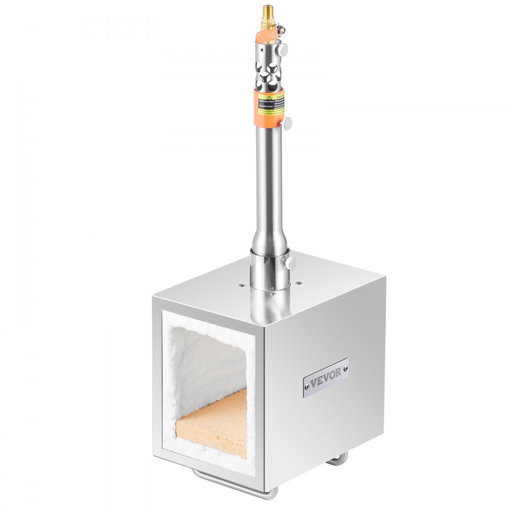 VEVOR Forgia a Gas Propano Portatile, Forno per Forgiatura a Gas Quadrato con 1 Bruciatore, Temperatura Massima 1427 ℃, Strumenti e Attrezzature per Forgiatura a Gas in Acciaio Inox, per Fabbri