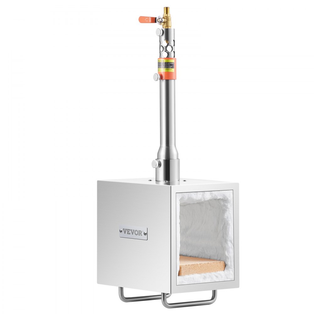 VEVOR Forgia a Gas Propano Bruciatore Quadrato per Coltelli Metalli Attrezzature per Forgiatura, Forgia a Gas Propano in Acciaio Inox 1 Bruciatore Portabile, Forgia a Gas per Coltelli Max. 1427℃