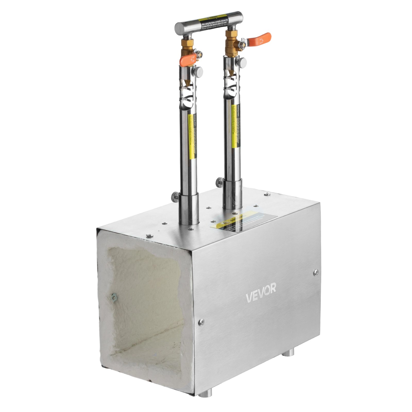 VEVOR Forgia a Propano Portatile da 2 Bruciatori 1427℃, Forno Quadrato per Forgiatura Metalli, Attrezzatura per Forgiatura a Gas in Acciaio Inox, per Lavoro Utensili e Coltelli Fabbri e Maniscalchi
