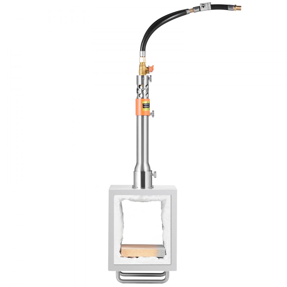 VEVOR Forgia a Gas Propano Portatile, Forno per Forgiatura a Gas Quadrato con 2 Bruciatori, Temperatura Massima 1427 ℃, Strumenti Attrezzature per Forgiatura a Gas in Acciaio Inox per Fabbri