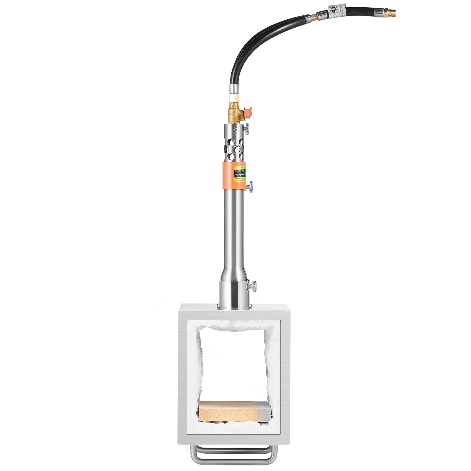 VEVOR Forgia a Gas Propano Portatile, Forno per Forgiatura a Gas Quadrato con 2 Bruciatori, Temperatura Massima 1427 ℃, Strumenti Attrezzature per Forgiatura a Gas in Acciaio Inox per Fabbri