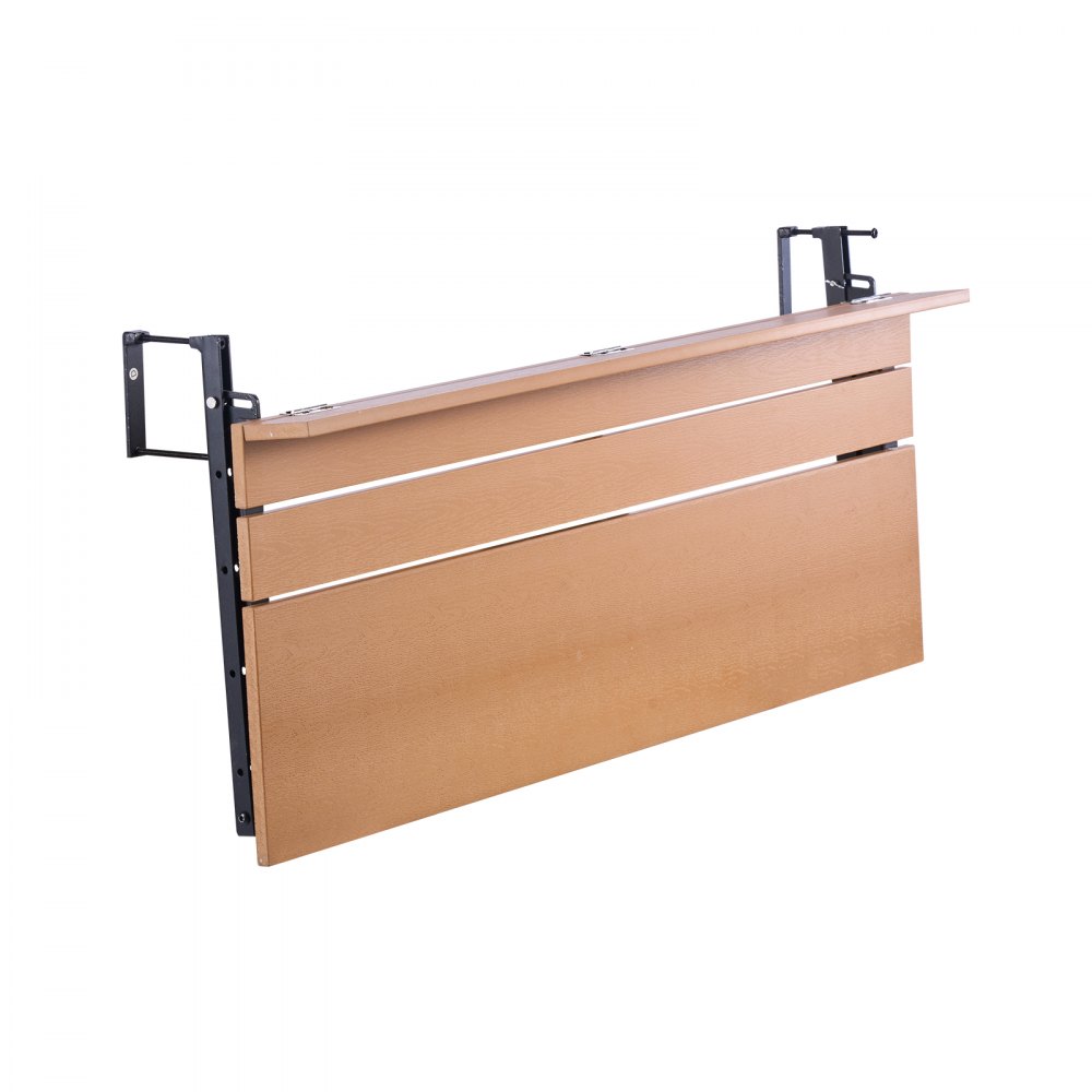 VEVOR Tavolo Sospeso per Balcone Pieghevole per Ringhiera del Balcone da 1000 x 485 x 480 mm, Tavolo da Bar all'Aperto in Acciaio Inox per Ringhiere, Regolabile su 5 Livelli Altezza