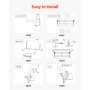 VEVOR Tavolo Sospeso per Balcone 5 Livelli 1000 x 485 x 480 mm per Ringhiere