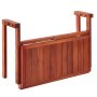 VEVOR Tavolo Sospeso per Balcone da 560 x 280 mm Pieghevole Salvaspazio, per Patio Esterno, Giardino Terrazzo, per Ringhiere da 80-135 mm, Altezza Regolabile 4 Livelli, Resistente in Legno di Acacia