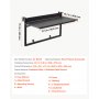 VEVOR Tavolino per Balcone 795 x 380 mm Altezza Regolabile su 5 Livelli, per Esterni Patio Giardino Terrazzo, Pieghevole, per Ringhiere da 0 a 90 mm, Materiale Composito Resistente Legno e Plastica
