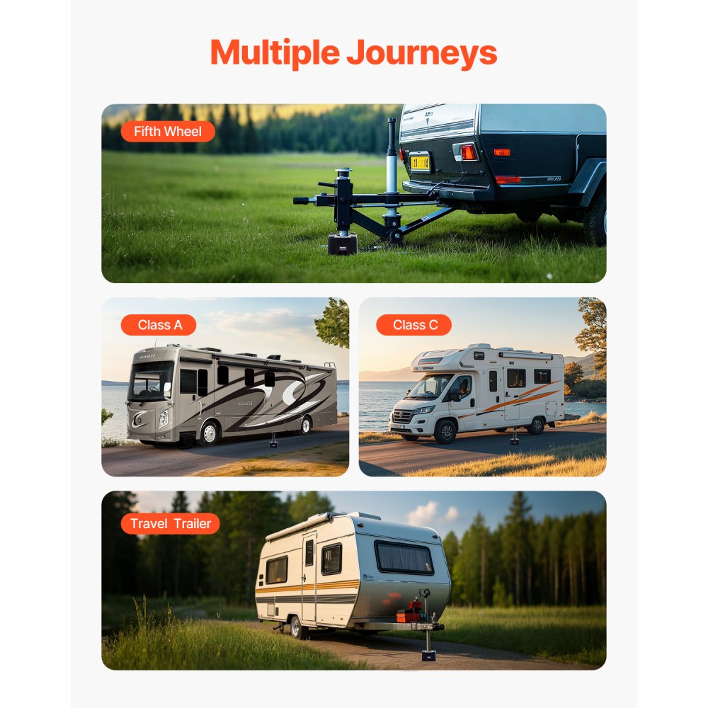 VEVOR Jack Block for Trailers (152.4 mm high jack block) Leveling block with 2722 kg lifting capacity, motorhome lifting block for caravans, trailer support block made of PP (square)