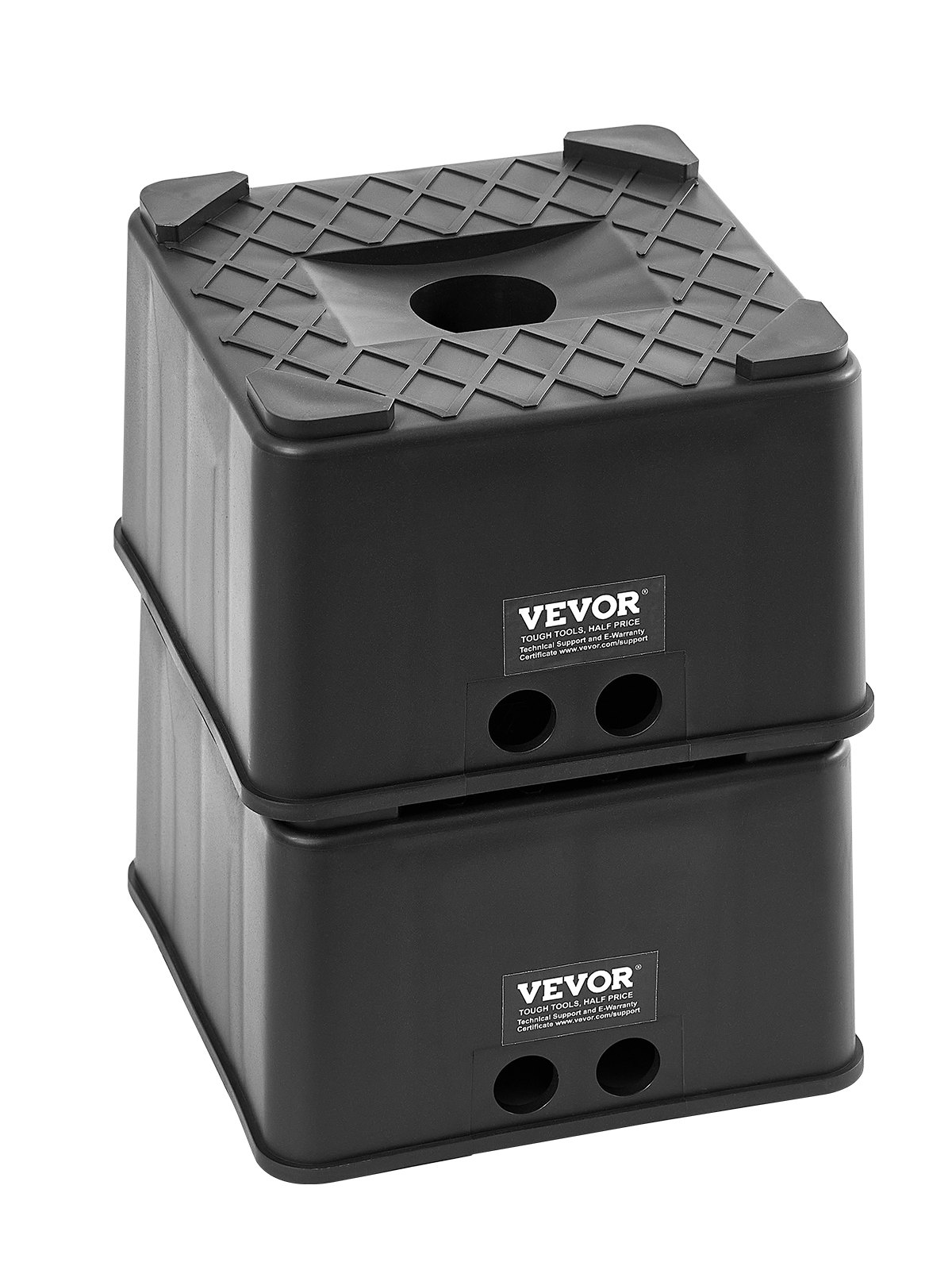 VEVOR Blocchi di Livellamento per Rimorchio, 2 Pezzi 152,4 mm, Ciascuno con Capacità 2,7 T, come Supporto per Rimorchio per Camper, Sgabello Roulotte, con Quinta Ruota 240 x 240 x 152 mm