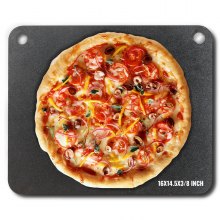VEVOR Pietra Refrattaria, Piastra per Pizza in Acciaio da Forno, 406 x 368 x 10 mm, Pietra per Pizza in Acciaio al Carbonio, Teglia per Pizza Resistente per Griglia Barbecue all'Aperto, Forno Interno