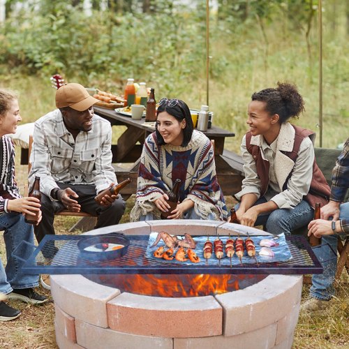 VEVOR Griglia Per Barbecue In Acciaio Rotonda, Diametro 91 Cm, Portata