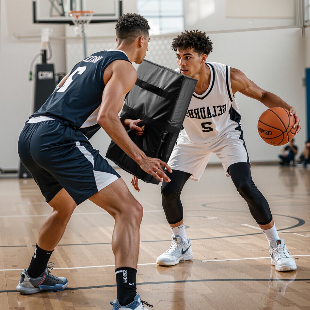 VEVOR Manichino da Placcaggio per Calcio, 600 x 405 mm Manichini da Placcaggio in Spugna ad Alta Densità con Maniglie, Attrezzatura da Allenamento Resistente per Hockey, Lacrosse, Nero, 1 Pezzo