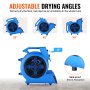 VEVOR Soffiatore da Pavimento 1250 Giri/min Ventilatore per Asciugatura Tappeti Portatile 73,62 m³/min con 4 Angoli di Soffio Temporizzatore 3 Impostazioni di Velocità per Uso Domestico e Commerciale