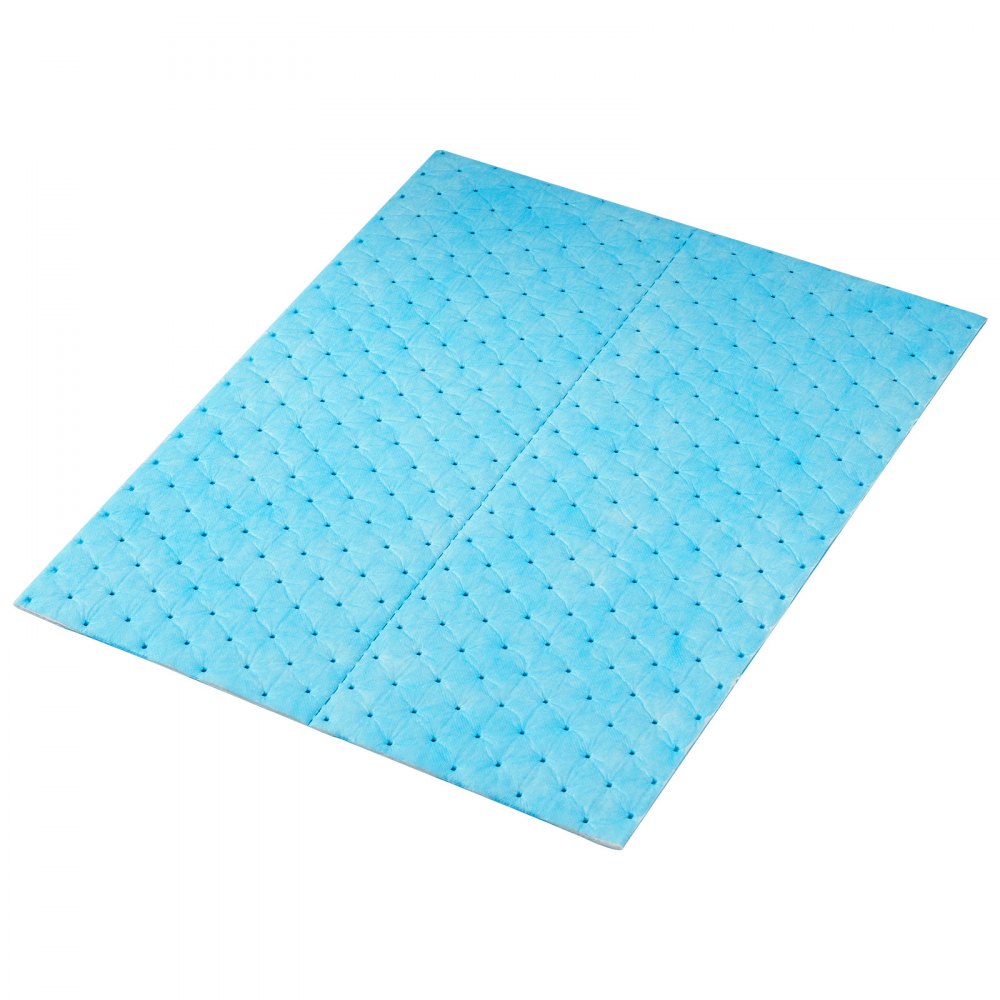 VEVOR Absorbent Pads, Water-Absorbing Mat in Dispenser Box, 30 pcs. Water-absorbing mats 380 x 480 x 5 mm, polypropylene absorbent pads for water, blue, 6 gal capacity