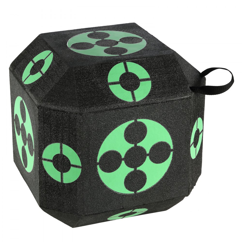 VEVOR 381 x 381 x 381 mm Archery Target, Cube Archery Target for Recurve Bows, Compound Bows or Longbows, Portable Bow Arrow Target for Children, Youth, and Adults, Black