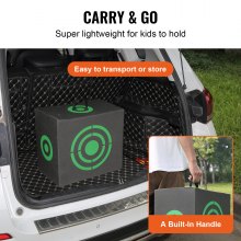 VEVOR Bersaglio da Tiro con l'Arco 406,4 x 457,2 mm Bersaglio Portatile in Schiuma XPE per l'Allenamento di Tiro con l'Arco all'Aperto Alta Visibilità, Bersaglio a Cubo per Tiro con l'Arco Portatile