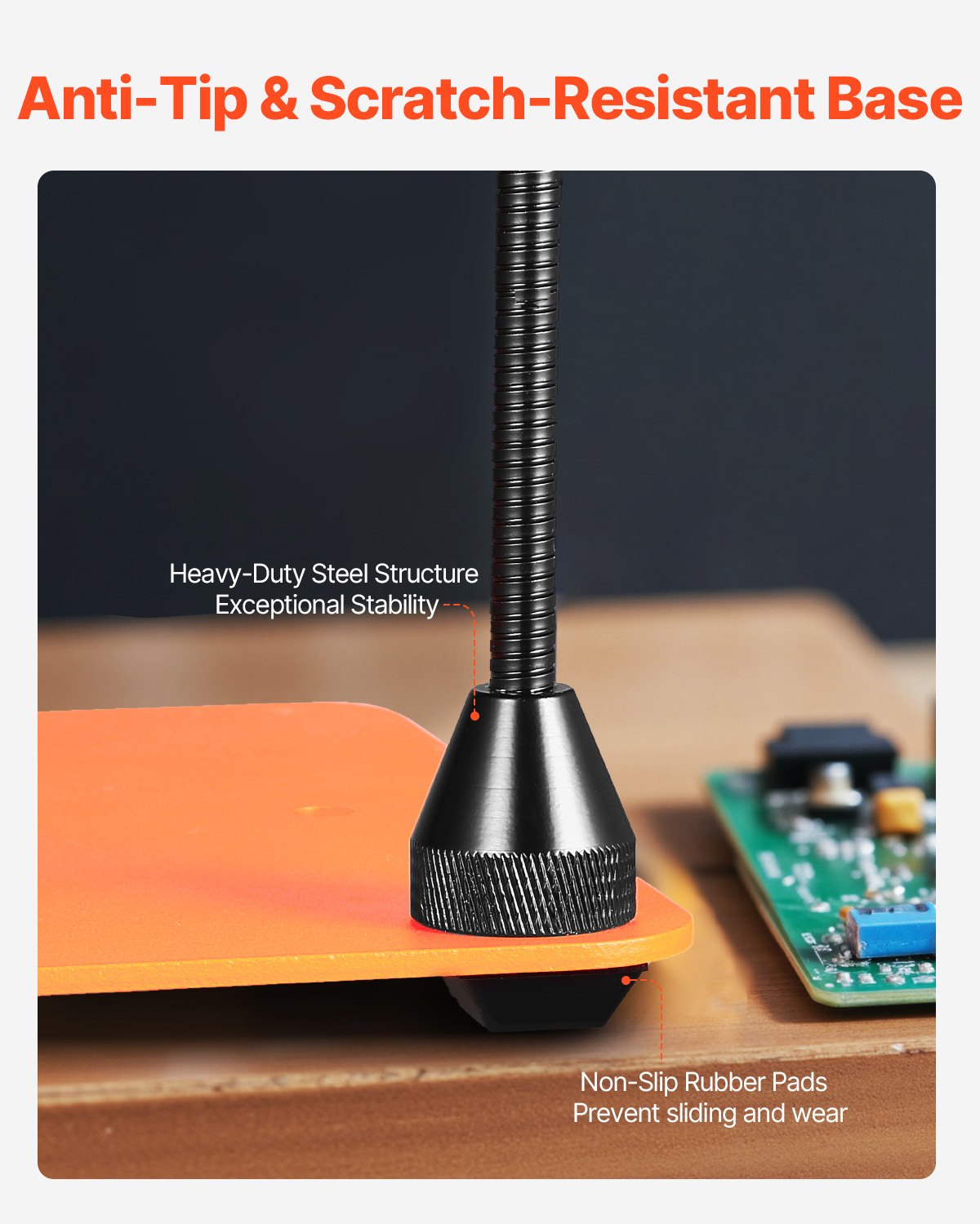 VEVOR Stazione di Saldatura Magnetica Terza Mano con 4 Bracci Flessibili, Morsetti a Coccodrillo Base in Acciaio Antiscivolo, Supporto Ausilio per Saldatura per Riparazioni, Hobby, Fai da te