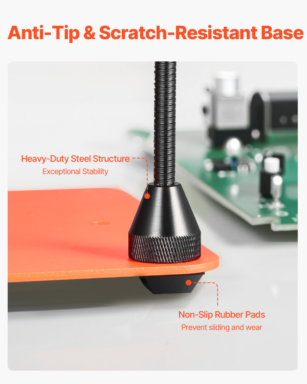 VEVOR Stazione di Saldatura Strumento Terza Mano per Saldatura con Lampada di Ingrandimento a LED 3X 5 Bracci Flessibili, 6 Supporti per PCB, Supporto per Riparazioni Elettroniche Fai da te