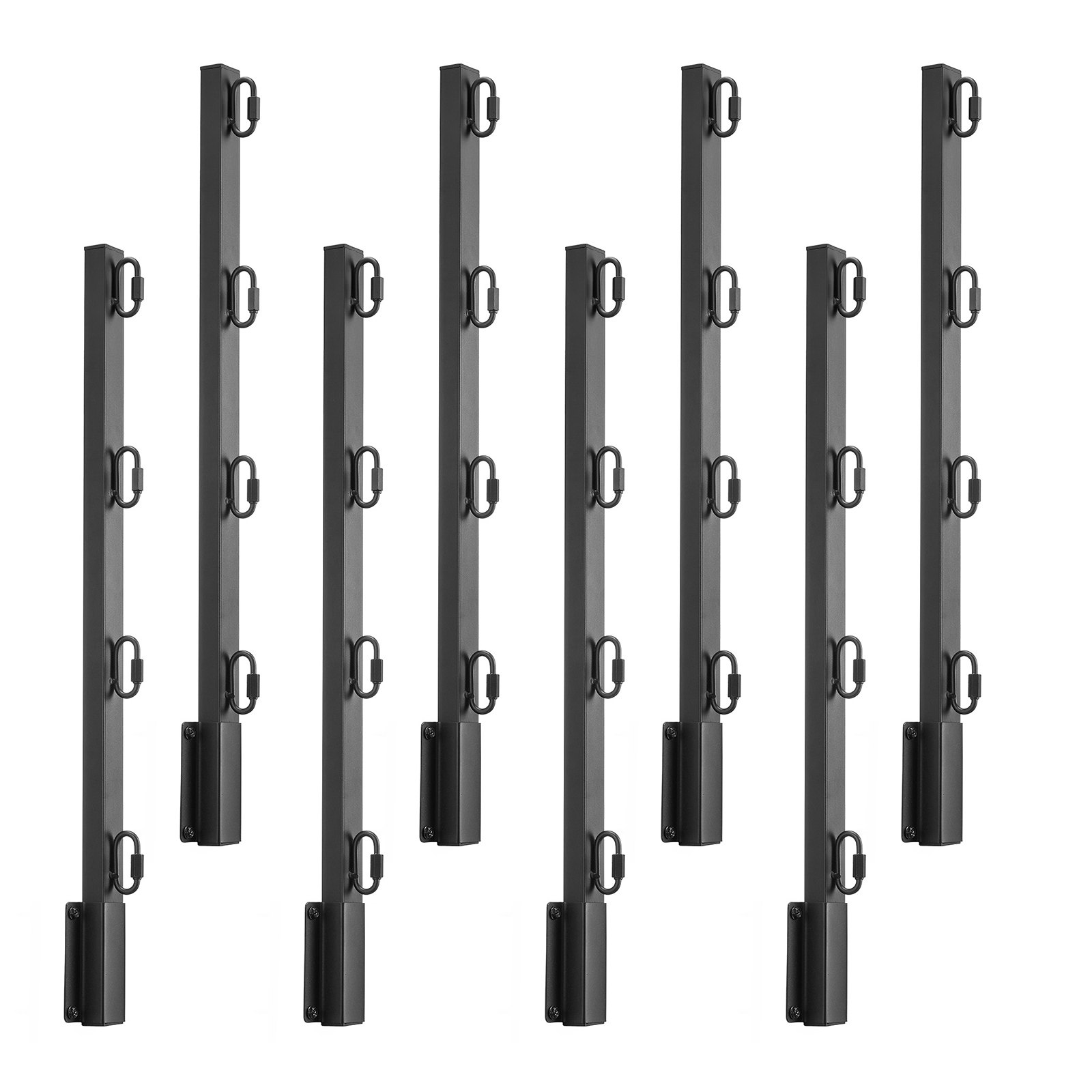 VEVOR Fence Post Extender, 8 Packs 605 mm Barbed Wire Arm, Sturdy Steel Fence Height Extender, Flat or Surface Mounted Barbed Wire Extension Arms, Protect Privacy and Prevent Pets Jumping Off