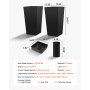 VEVOR Tall Planters Set of 2, 750 mm Large Outdoor Taper Planters for Outdoor Indoor Plants, Front Porch Plastic Modern Flower Pots with Casters, Inner Pot & Drainage Holes for Patio, Garden, Black