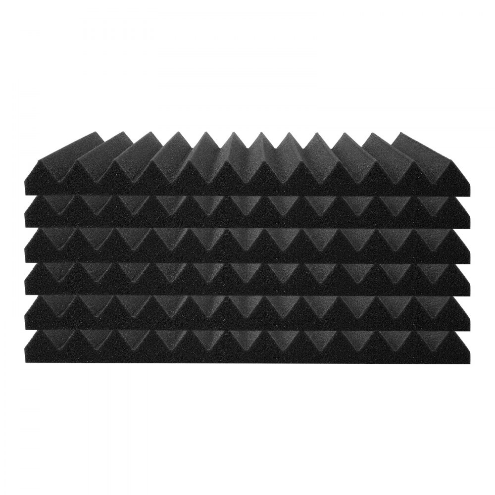 VEVOR Acoustic Foam Panels, Set of 80, 300x300x25mm, High-Density Soundproof Wall Panels, Fire-Resistant Acoustic Panels, Acoustic Foam Mats for Studio Walls and Ceilings, Black